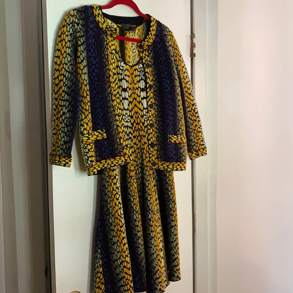 Fendi knit dress with cropped cardigan
